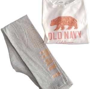 Old Navy girl's crop top and legging outfit size 7 M